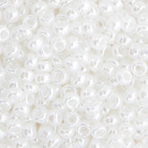 11/0 Miyuki Seed Beads White Pearl Ceylon #0528